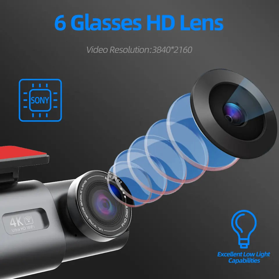 4K UHD Dash Cam with Wi-Fi & GPS