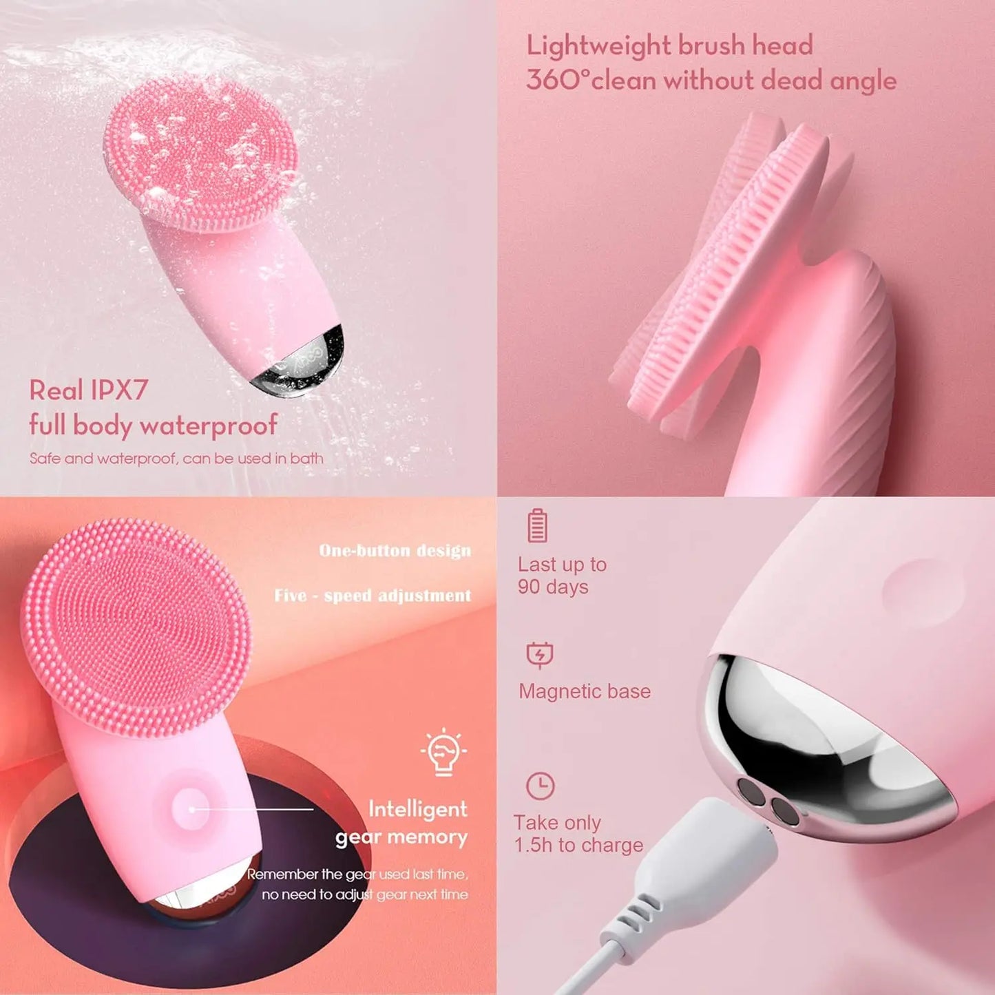 Electric Silicone Facial Massager Brush