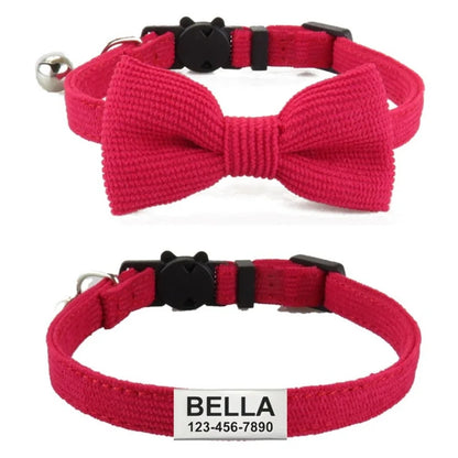 Personalized Adjustable Pet Bow Collar