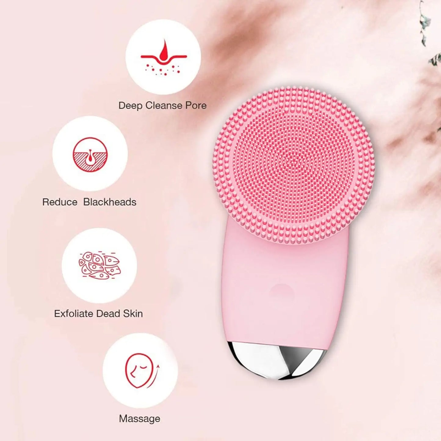 Electric Silicone Facial Massager Brush