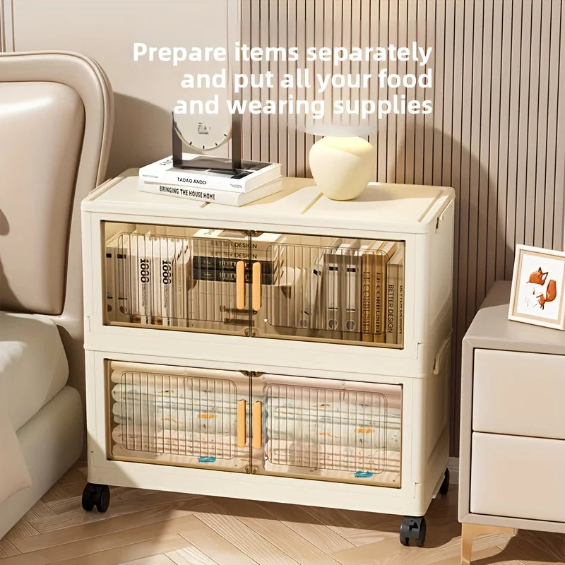 3/4/5-Tier Foldable Storage Cabinet with Wheels