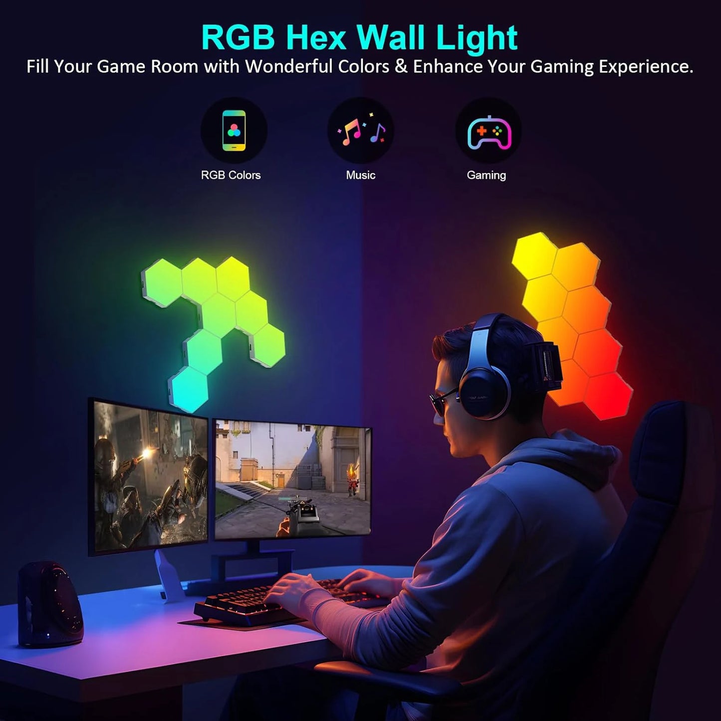 Smart LED Hexagonal Wall Lamp