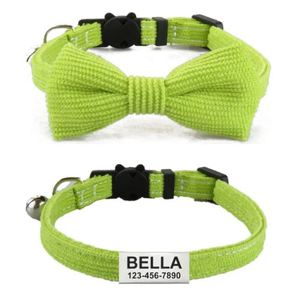 Personalized Adjustable Pet Bow Collar