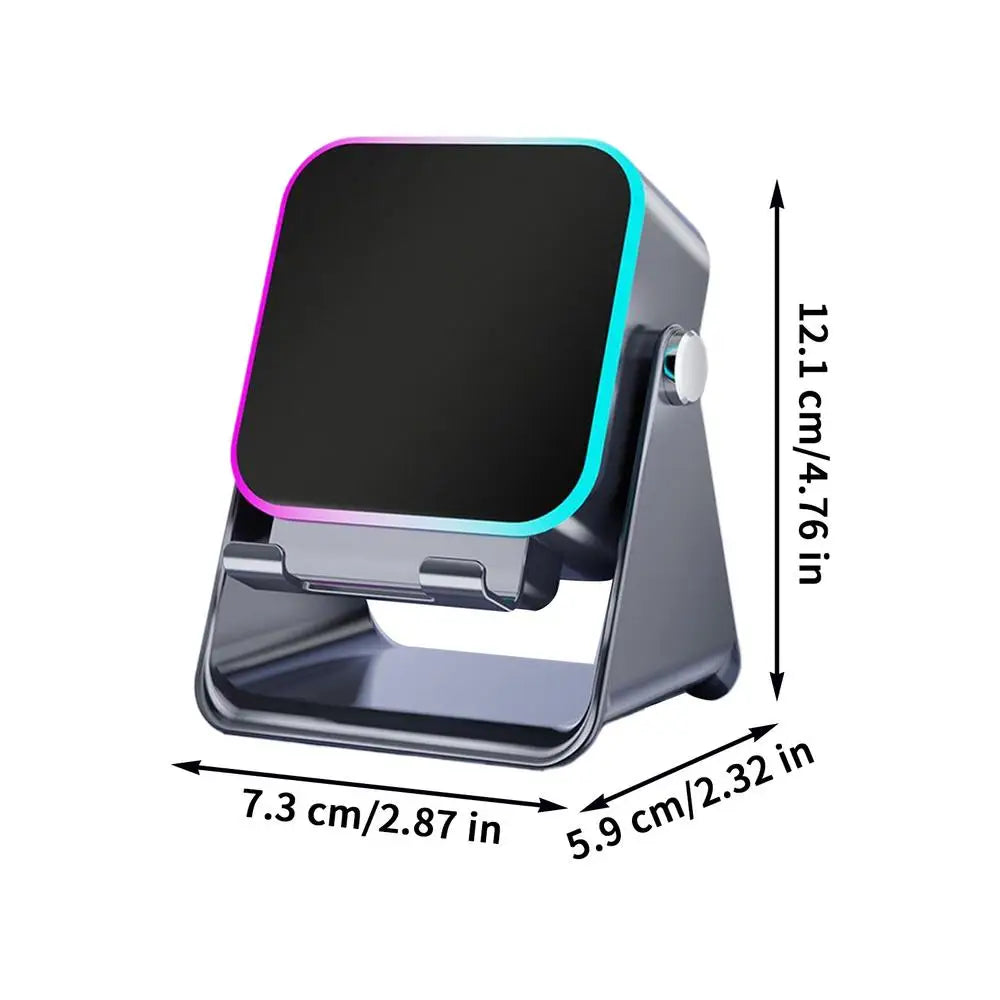Portable Folding Phone Holder with Speaker & Light