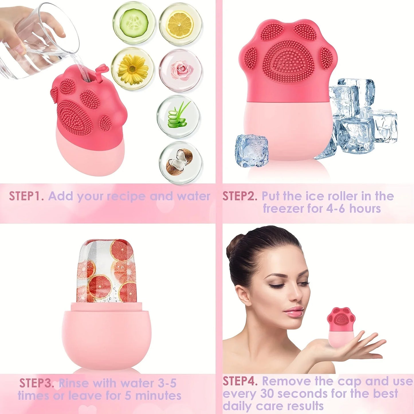 Facial Ice Roller with Cleansing Brush