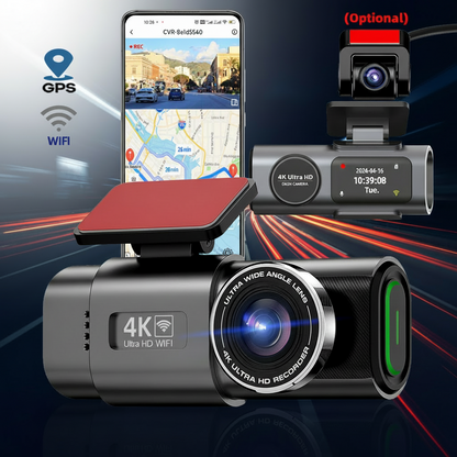 4K UHD Dash Cam with Wi-Fi & GPS