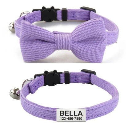 Personalized Adjustable Pet Bow Collar