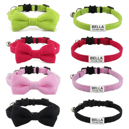 Personalized Adjustable Pet Bow Collar